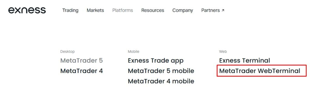 MetaTrader WebTerminal