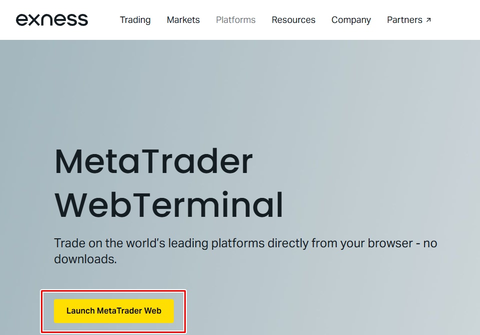 Launch MetaTrader Web