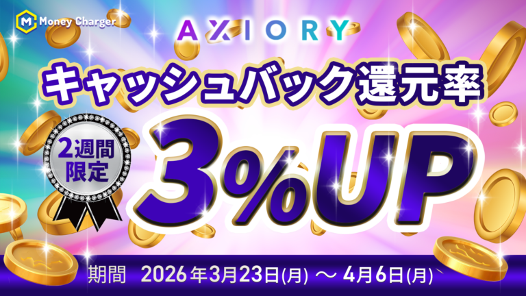 【AXIORY】キャッシュバック還元率アップキャンペーン