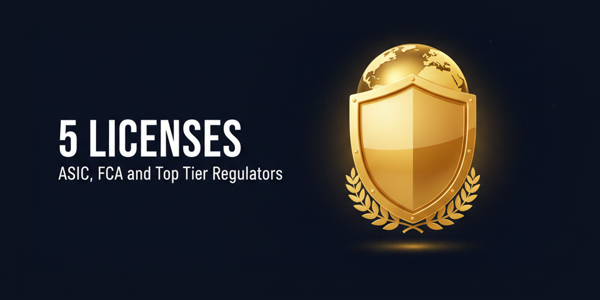Cinco licencias financieras, incluyendo ASIC/FCA × 17 años de experiencia operativa