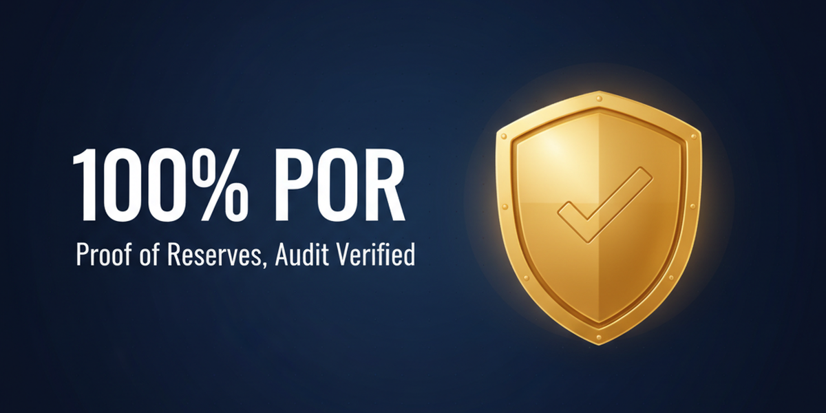 สินทรัพย์ได้รับการคุ้มครองอย่างเข้มงวดด้วยหลักฐานการสำรอง (Proof of Reserve - PoR) 100%
