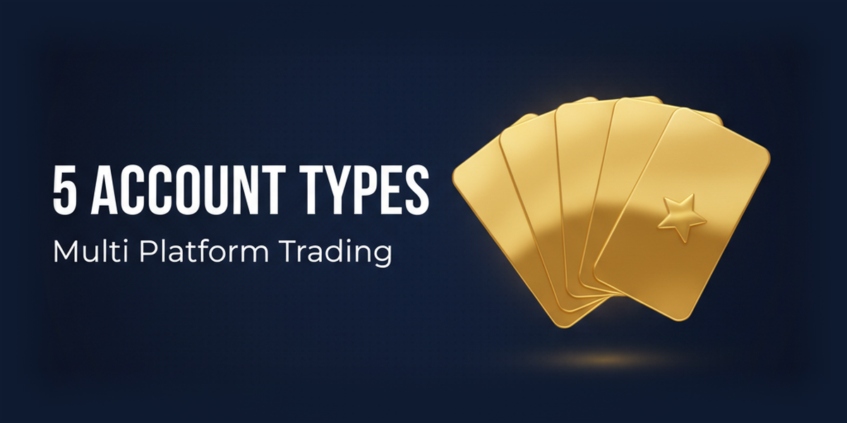 มีแพลตฟอร์มให้เลือก 3 แพลตฟอร์ม (MT4/MT5/cTrader) และประเภทบัญชีให้เลือก 5 แบบ