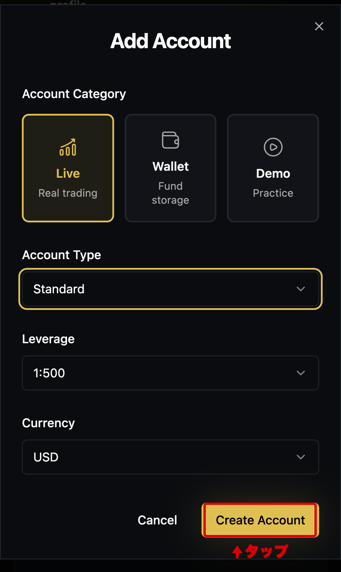 Mở tài khoản AxonMarkets: Chọn loại tài khoản, đòn bẩy và đơn vị tiền tệ cơ sở