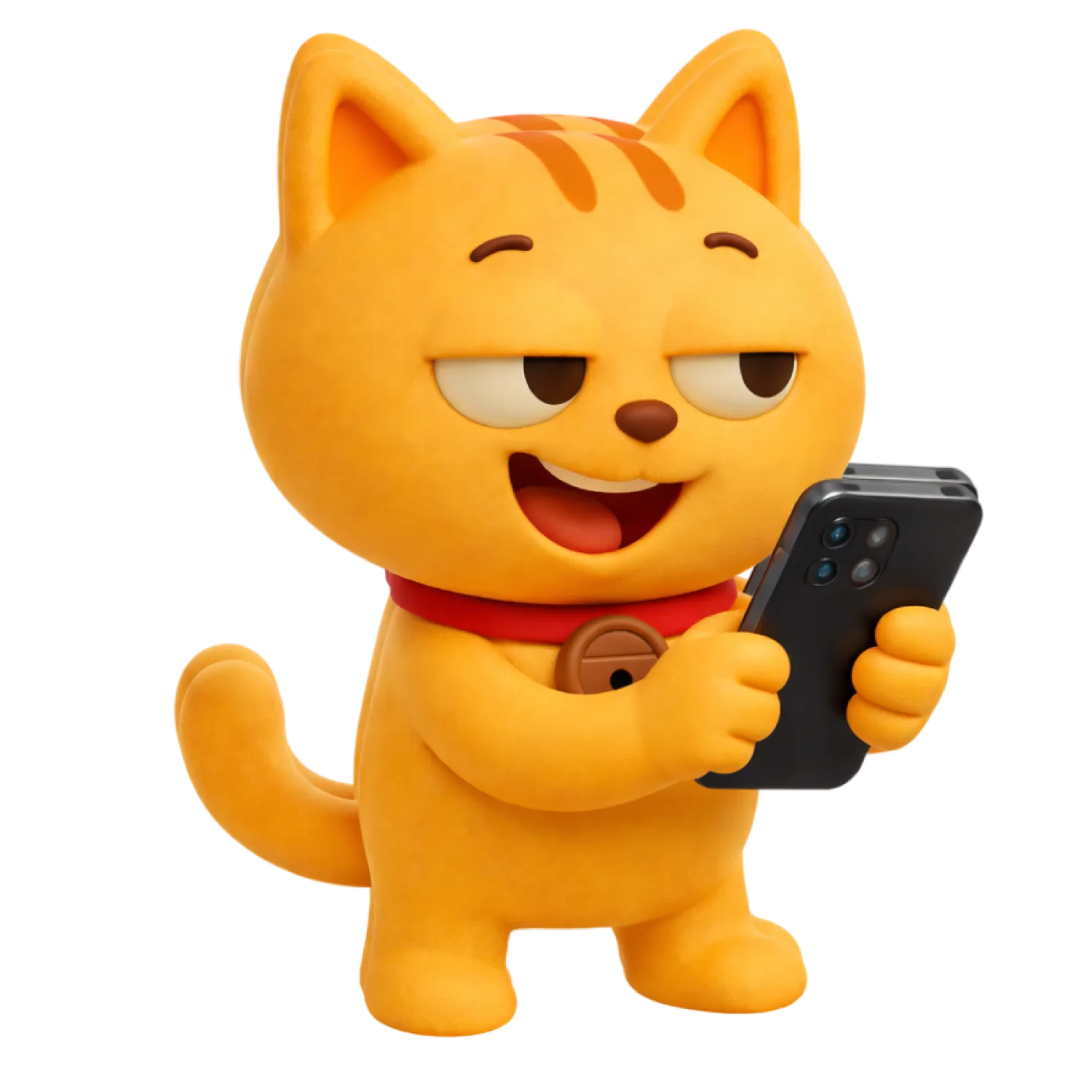 スマホを持つマネチャネコ