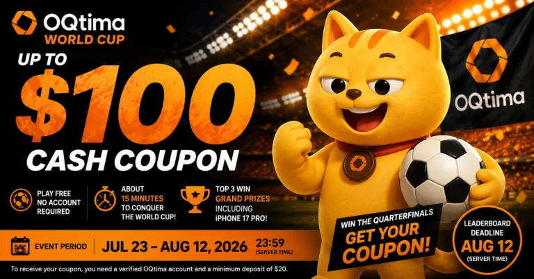 OQtima World Cup | Chơi game bóng đá miễn phí với phiếu giảm giá lên đến 100 đô la